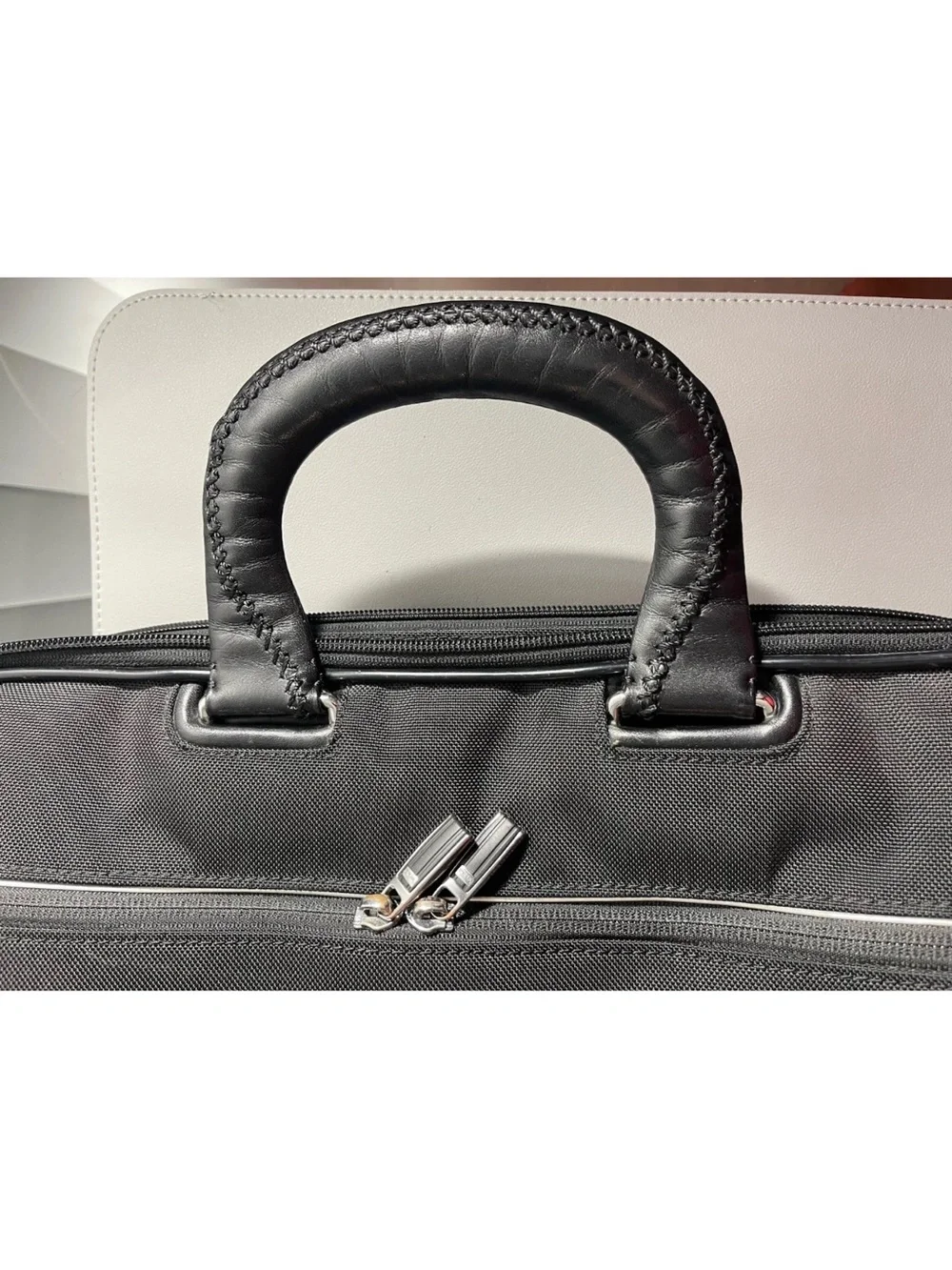 TUMI Arrivé Narita Slim Briefcase Black Ballistic Nylon Leather Laptop Bag